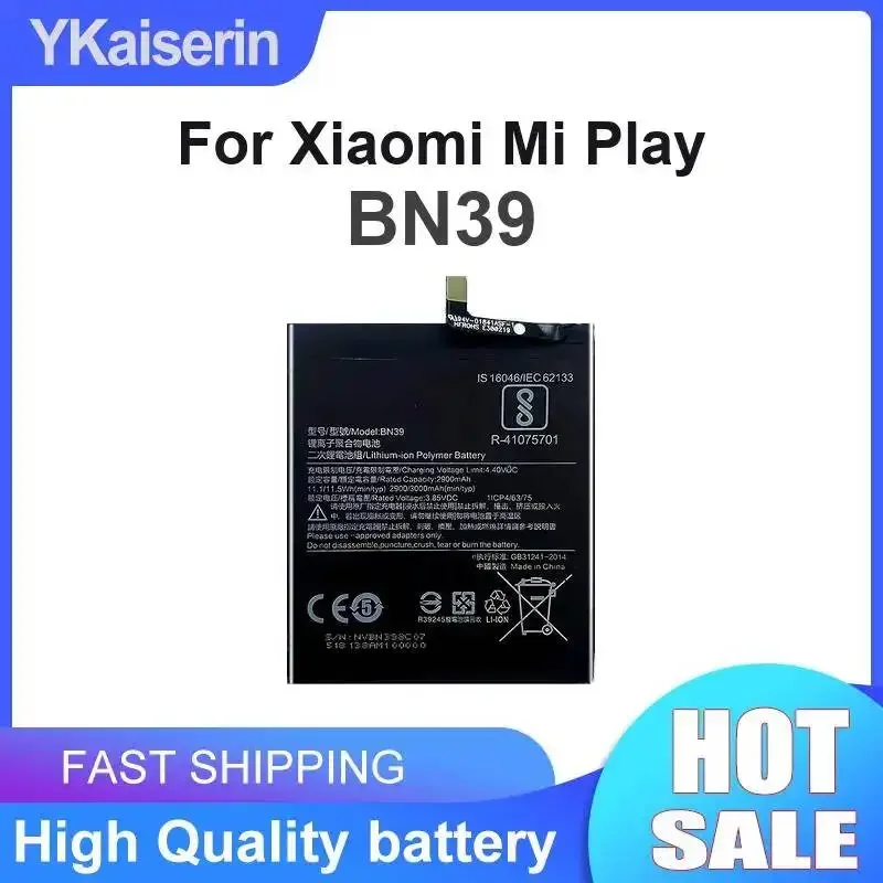 Mobile Phone Battery For Xiaomi MI Play Long Lasting BN39 3000mAh