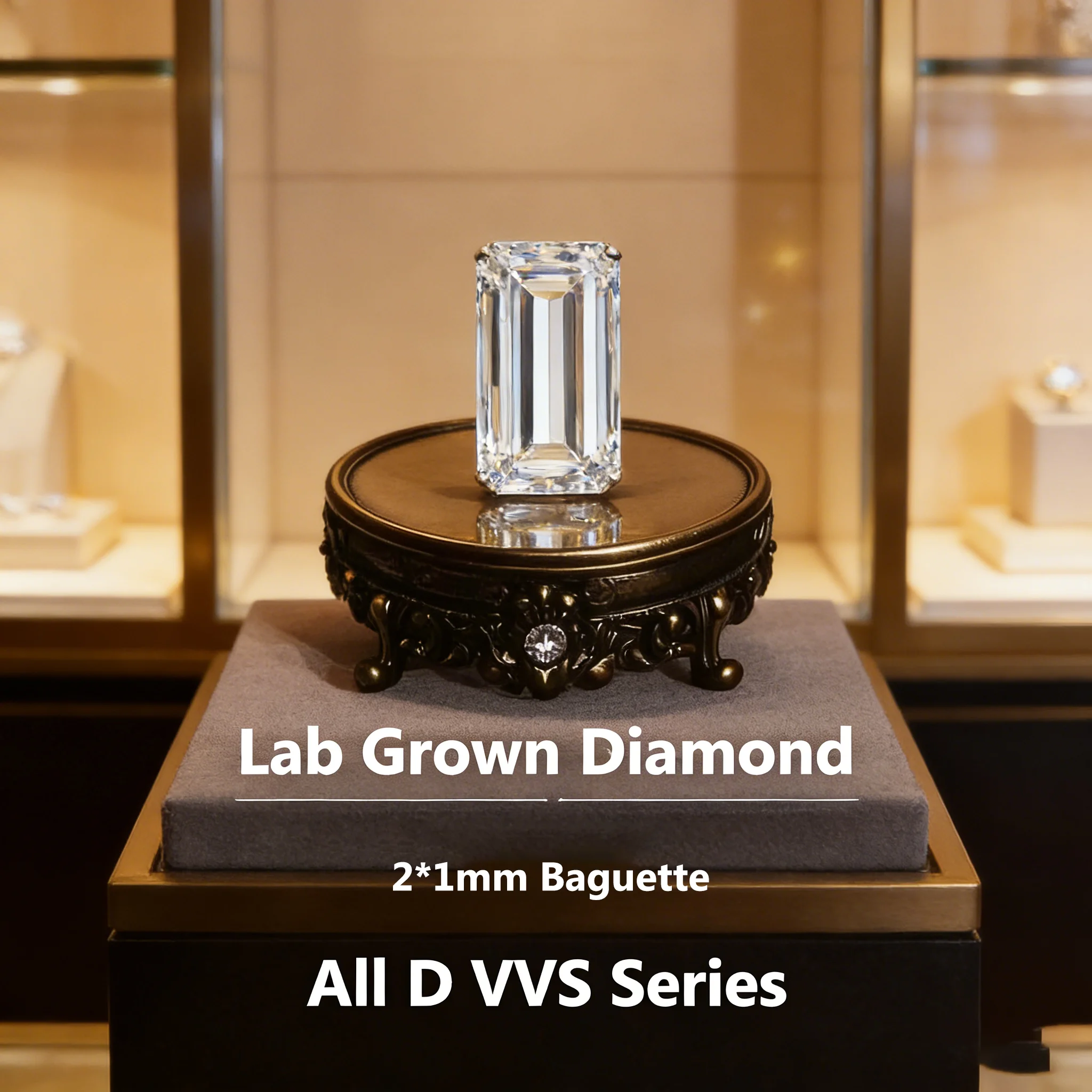 Loose Lab Grown Diamond Baguette Shape VVS D Color HPHT CVD Without IGI GIA Certificate For Diy