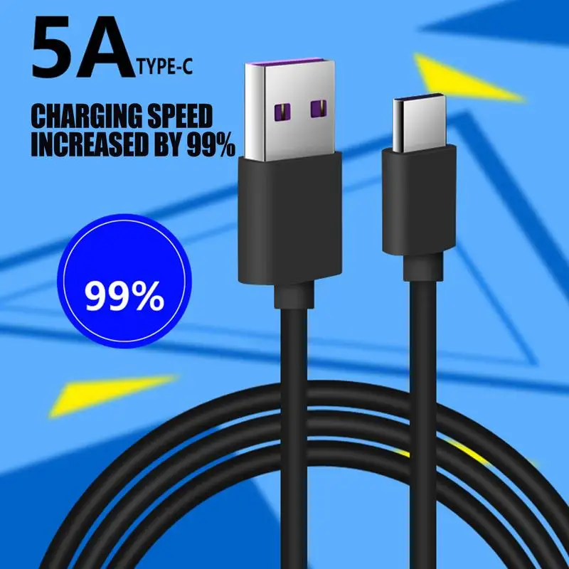 Cable USB tipo C de carga rápida 5A, Cable de datos de carga rápida