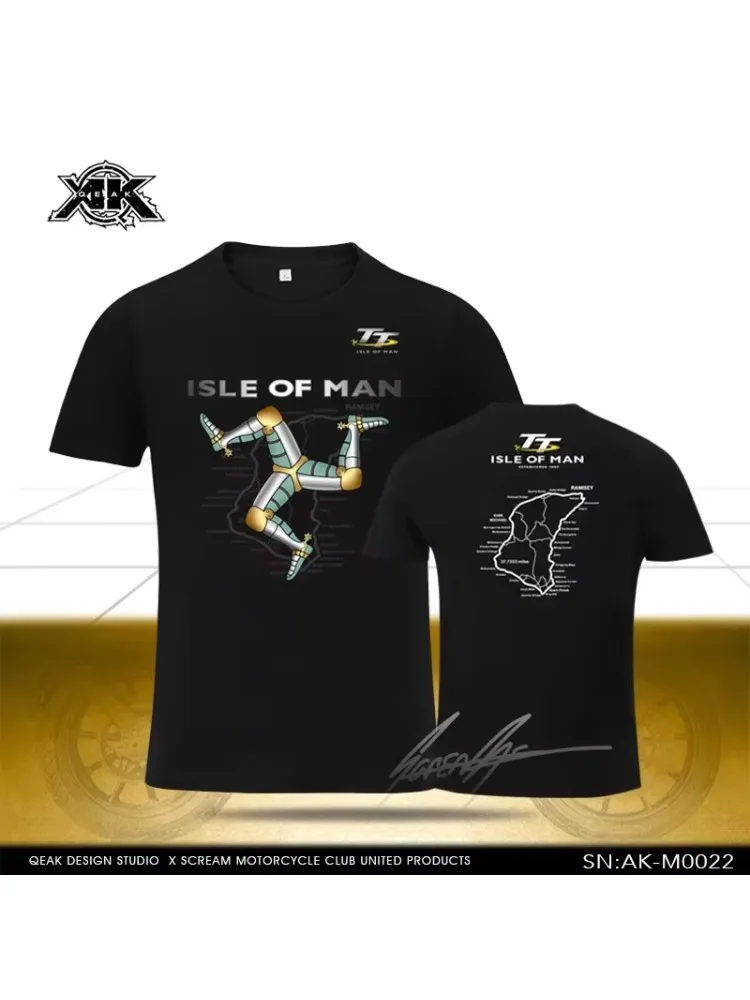 AliExpress NONE Summer Men's Isle of Man Tt Road Motorcycle Race Motorcycle Cycling Suit GP Motorcycle Enthusiast Neutral Round Neck T-shirt