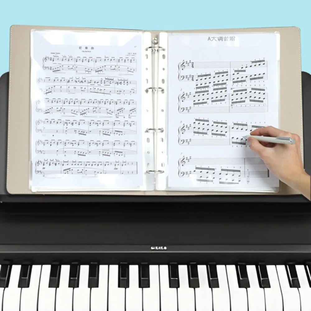 Flexible Loose Leaf Music Score Folder 20 Pages Writable Piano Music Sheet File Folder Fits Letter Size Detachable