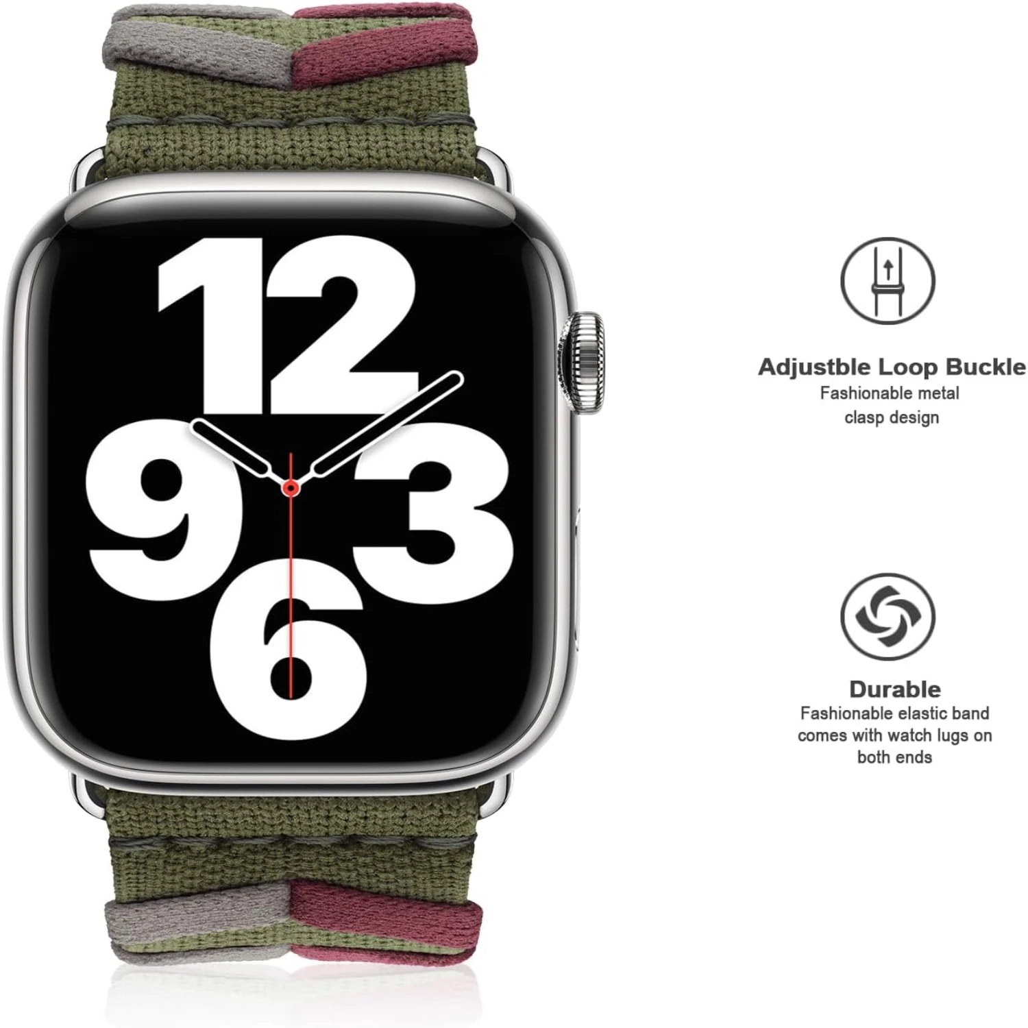 حزام ساعة من خيوط البولياميد المضفر الناعم القابل للتعديل لسلسلة 9-1، متوافق مع الرياضة النسائية والرجال مقاس 38-45 مم