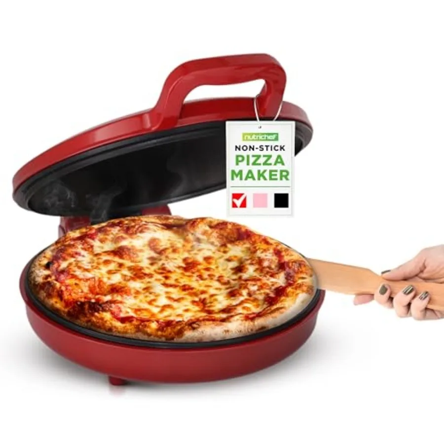 

Countertop Pizza Maker 1500W Non-Stick Electric Pizza Cooker Make 12" Personal Pizzas Eggs Toast and More Cool-Touch Handles Co