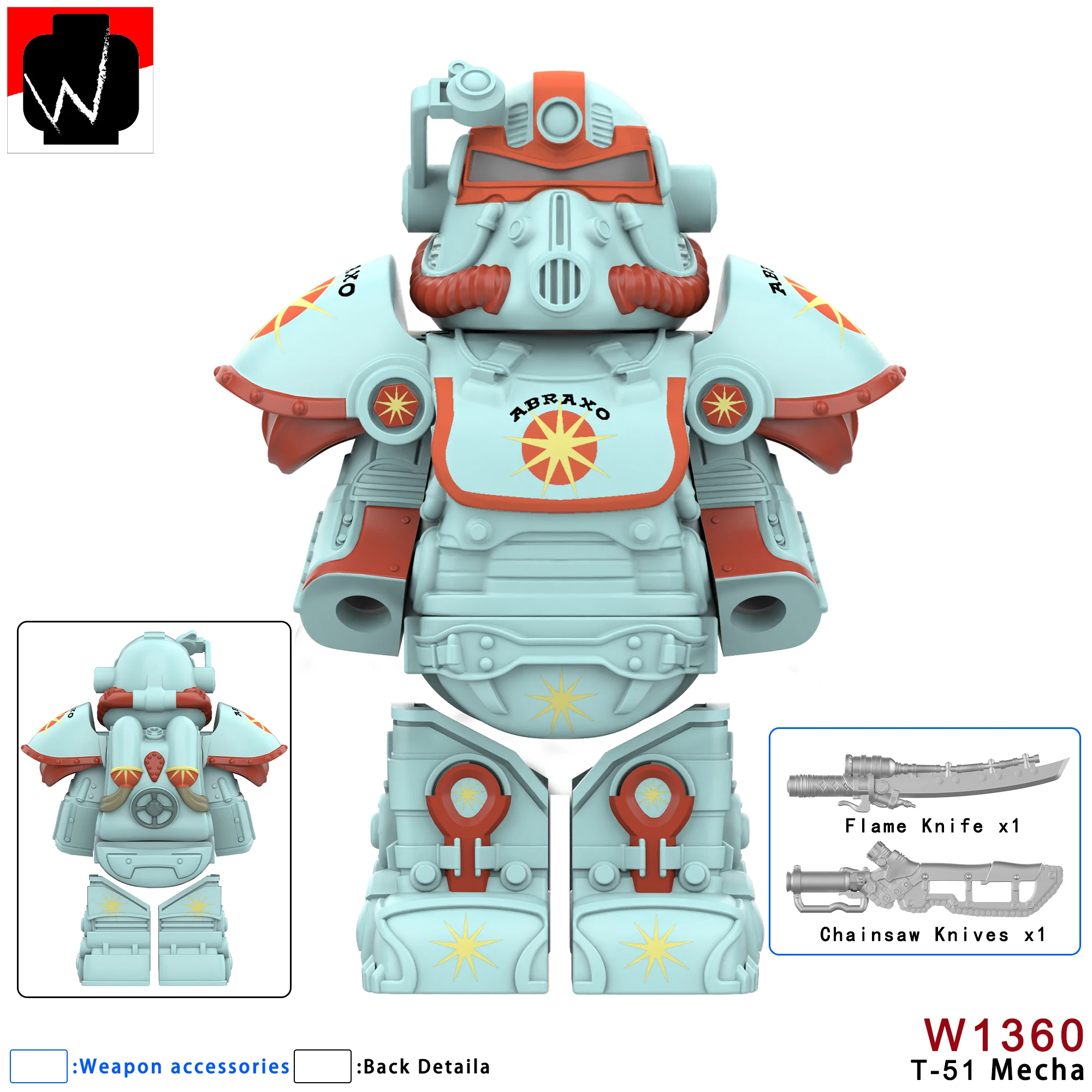 

21PCS W New Kids Toys T-51 Mecha Building Blocks Power Armor Soldiers Mini Action Figures Toys For Kids Birthdays Gifts