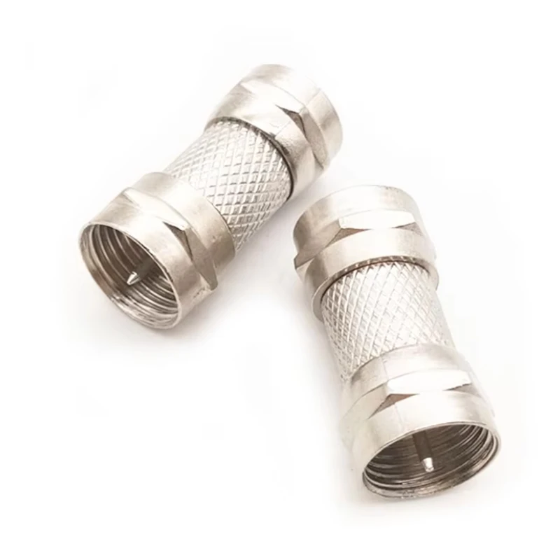1PC F Type Male to F Male plug Straight Zinc Alloy Adapter RF Coaxial TV SAT Connector