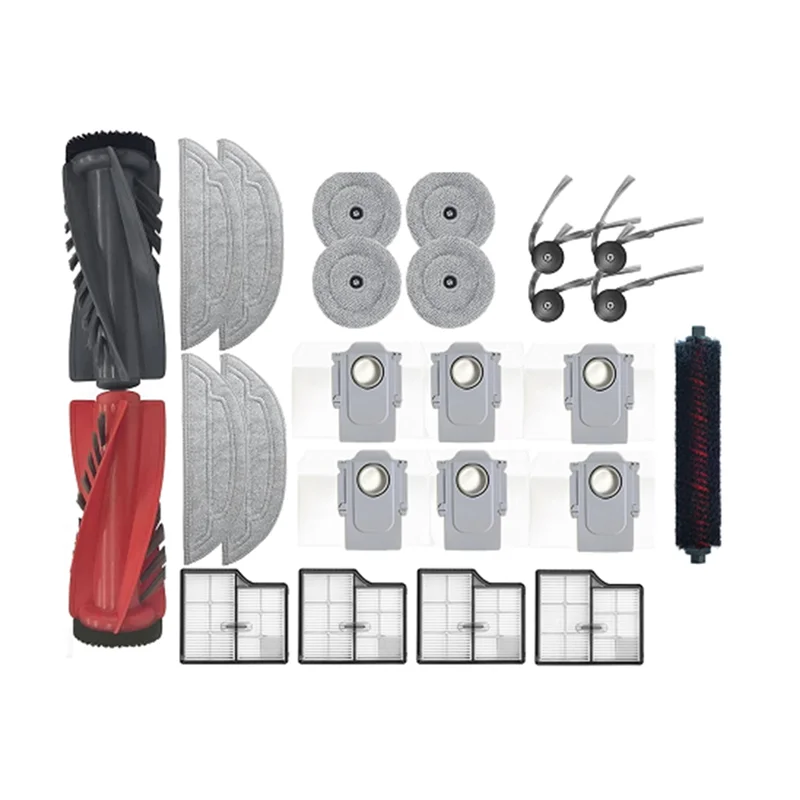 ABRG-25 шт. для Roborock Saros 10/G30/S9 Maxv Ultra робот-пылесос, боковая щетка, HEPA-фильтр, накладка для швабры, мешок для пыли