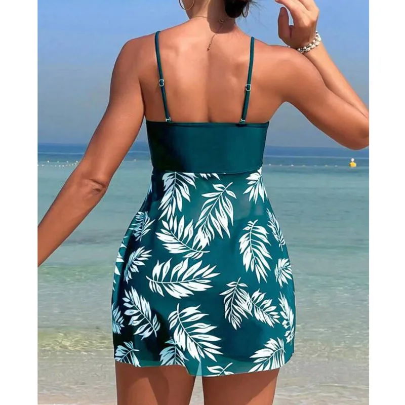 Summer Sexy Print Swimsuits Tankini Set Female Two-piece Swimwear Beach Swim Wear Bathing Suits Pool Women\'s Swimming Suit 2024