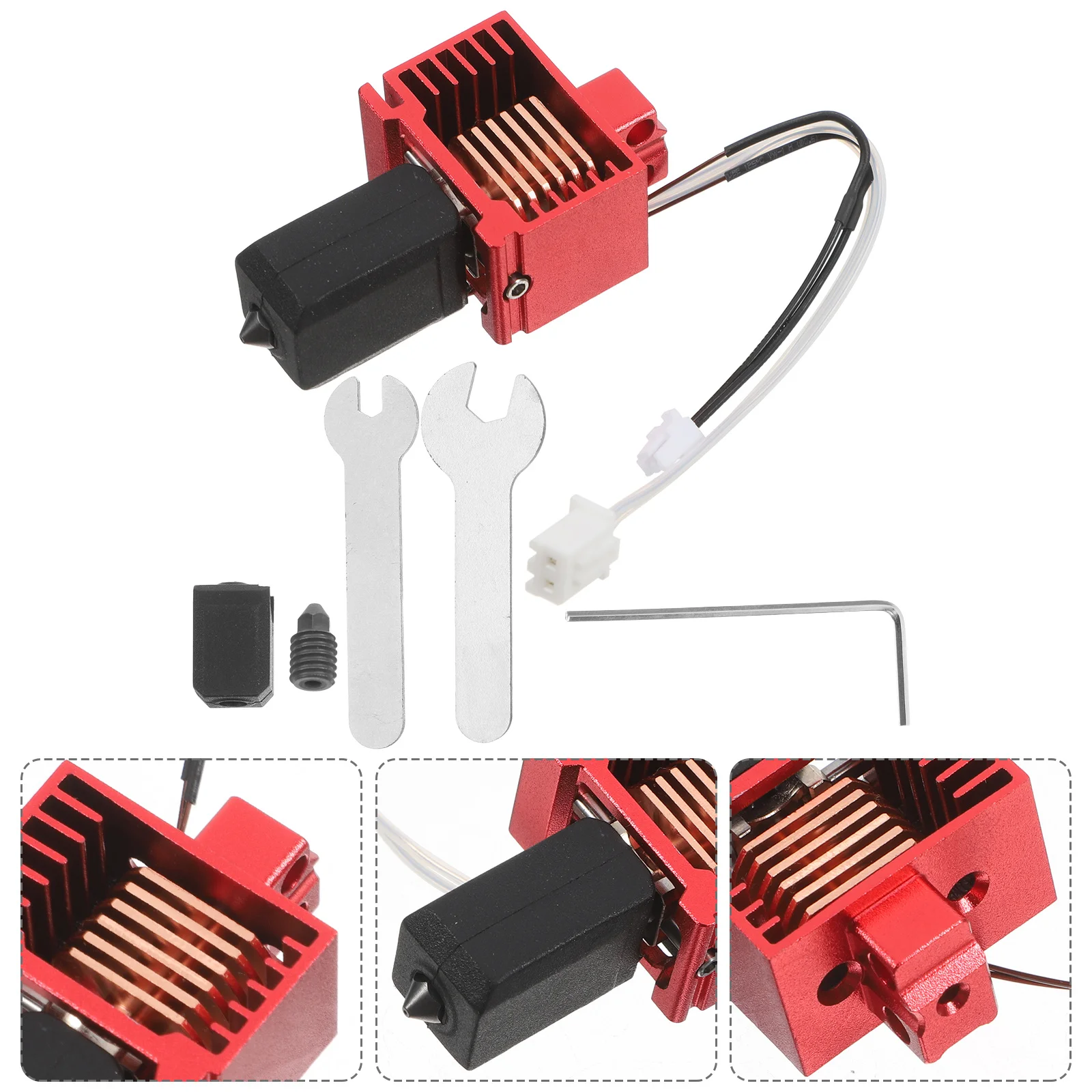 

1Set 3D Printer Hotend Replacement Part Extruder Nozzle Kit Hardened Steel Nozzles Stable Heat Conduction