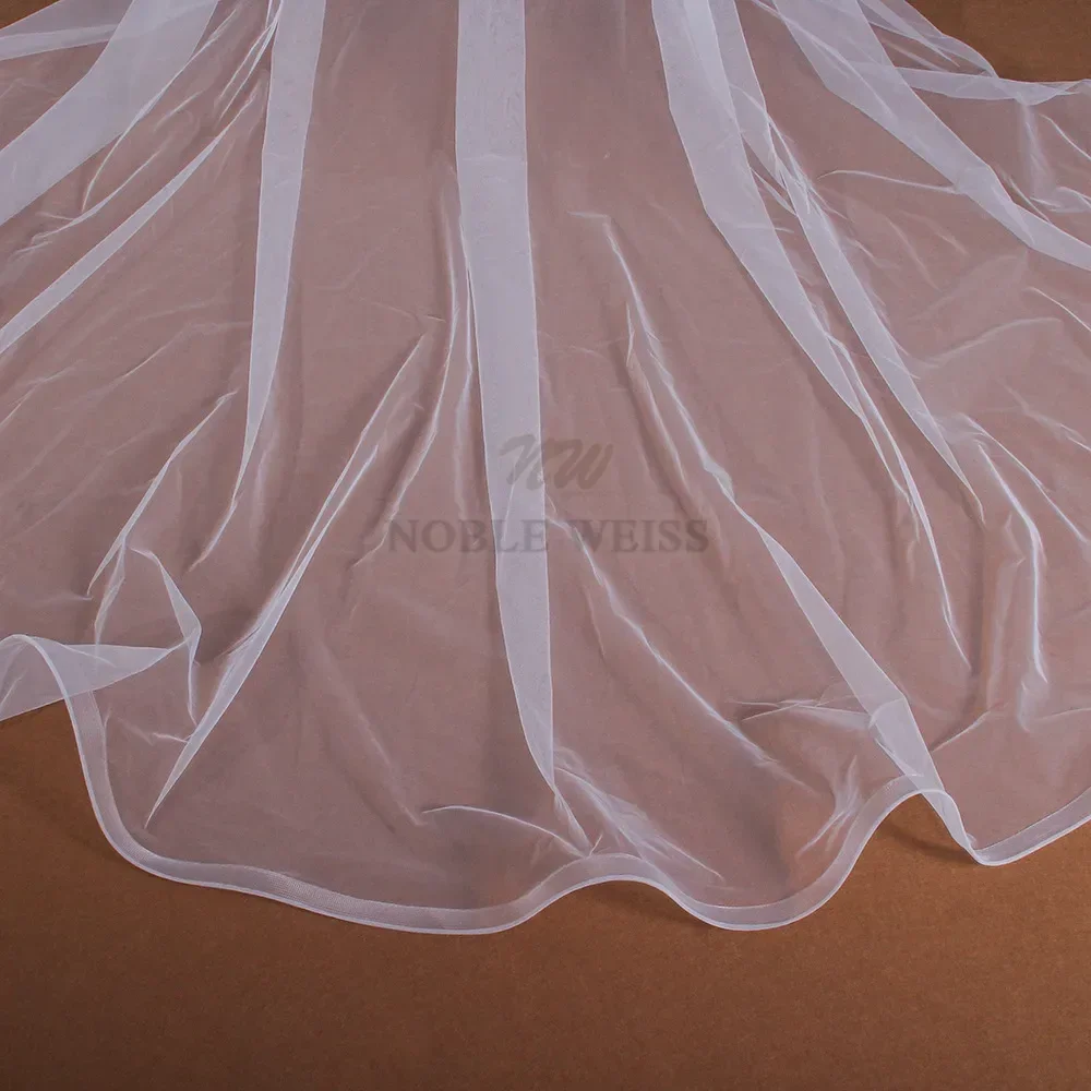 2T Wedding Veil With Comb Long Bridal Veils Simple Bride Veil Customized