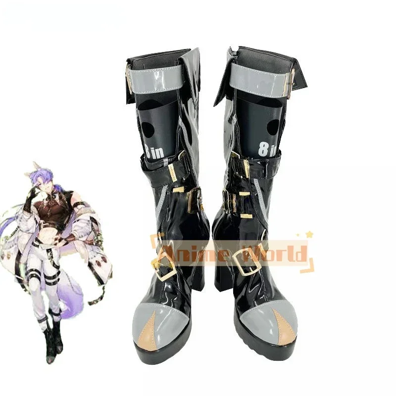 Game Nu: Carnival Kuya Cosplay Shoes High Heel PU Leather Shoes Halloween Carnival Boots Cosplay Prop Custom Made