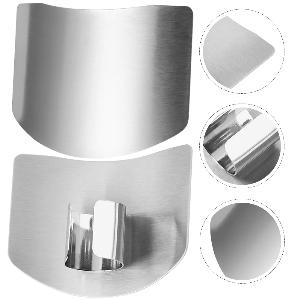 

2Pcs Kitchen Finger Guard Stainless Steel Protective Tool for Cutting Vegetables Meat Safety Hand Protector Compact Chef Cooking