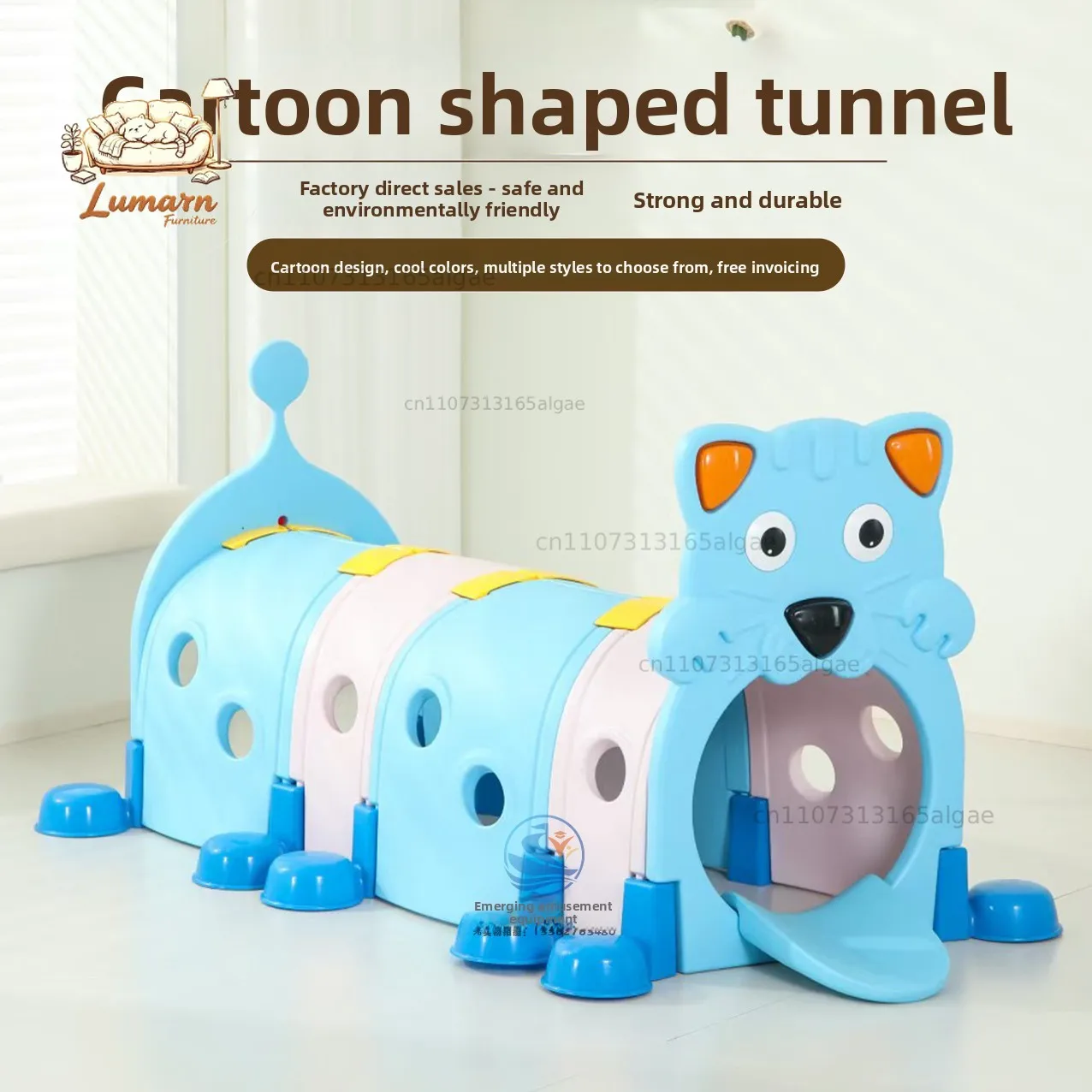 Kindergarten outdoor playground equipment, children's playground, cartoon-shaped bored tunnel, early education crawling