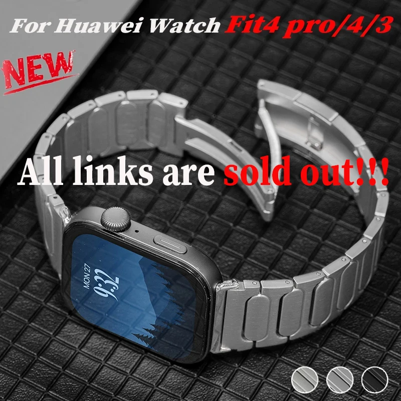 

Титановый ремешок для часов для Huawei Watch Fit4 pro/4/3, ремешок для умных часов Correa, металлический браслет для Huawei Fit 4 pro/4/3, металлический браслет