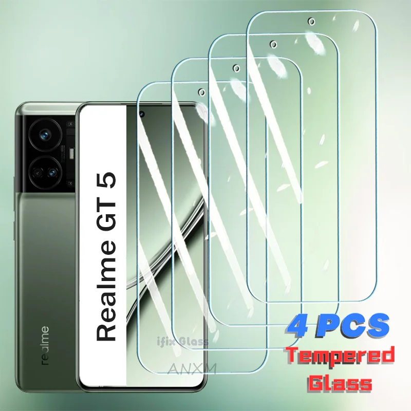 4 pezzi di vetro temperato per Realme GT Neo 3T 2T 5 3 2 GT5 GT3 GT2 Pro 5 SE protezione dello schermo della copertura Realme GT 5 3 2 vetro