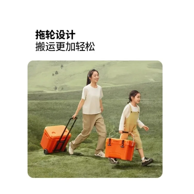 Portable Outdoor Ice Bucket, Food Grade Insulated Fishing Cooler Box, 72H Cold Retention for Sea Fishing Storage
