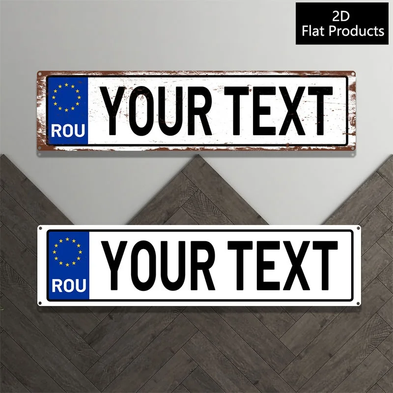 1pc Personalized Romanian License Plate - Text/Number, Durable Aluminum Vehicle Plate with Frame, Fit for, Trucks, RVs - Europea