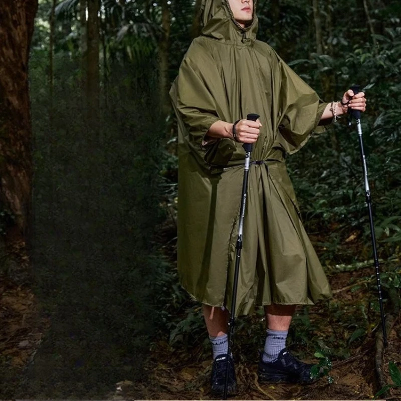 

Outdoor hiking raincoat professional mountaineering lightweight cycling poncho three-in-one canopy adult
