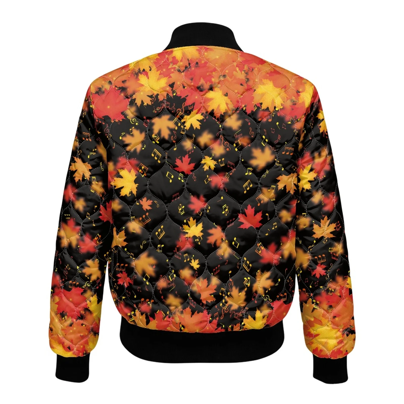 PENSTROLL Maple Leaf Ladies Short Cropped Padded Zip up Outer Coat Cozy Winter Quilted Jackets for Fall