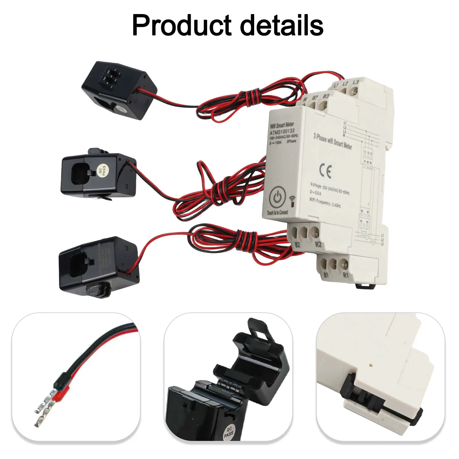 Current Transformer Smart Energy Meter Energy Management AC 3x230V 400V Multi-User Sharing Real-Time Monitoring accessories