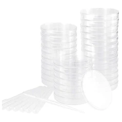 Petri Dish Set with Lids,Petri Dish Set with 100 Plastic Transfer Pipettes (3Ml) Kit for School Science Fair Projects