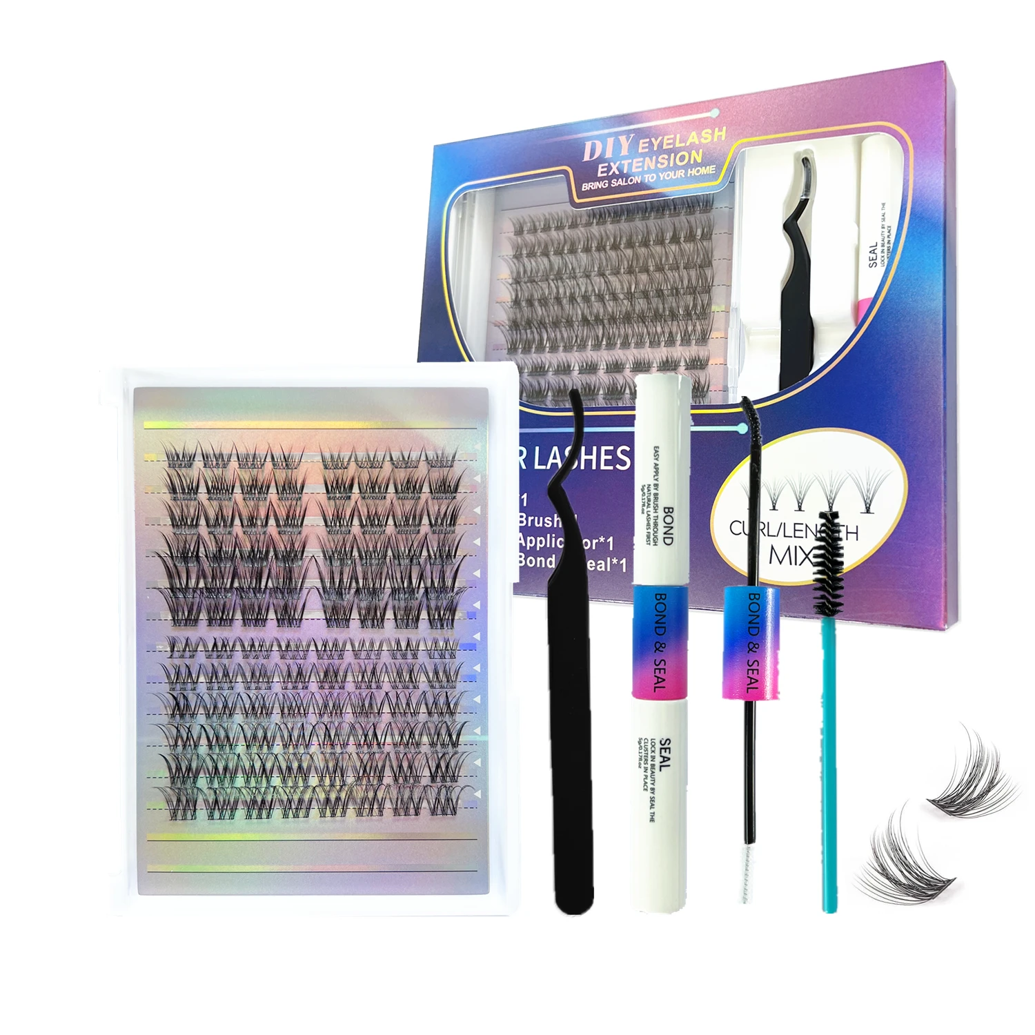 

5box of DIY tufted eyelashes imitation mink single tufted eyelash kit