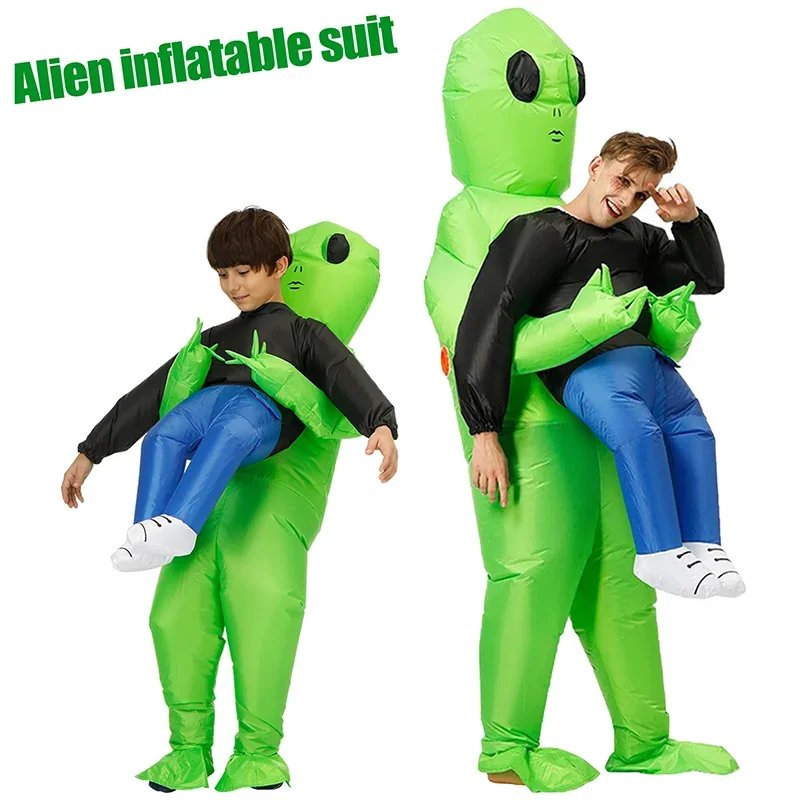 2026 ET Alien inflatable suit Alien Monster Inflatable Costume Scary Green Alien Cosplay Costume For Adult Party All Saints'Day