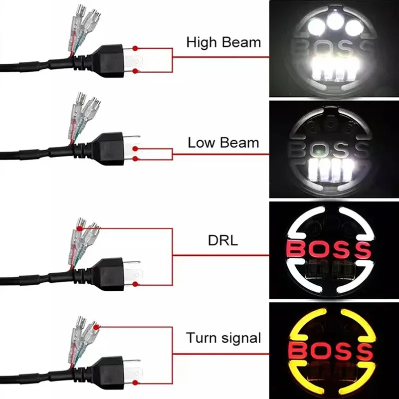 

New Signal Lights Seven Inch BOSS Car Headlights Daytime Running Lights Steering LED Far and Near Headlights