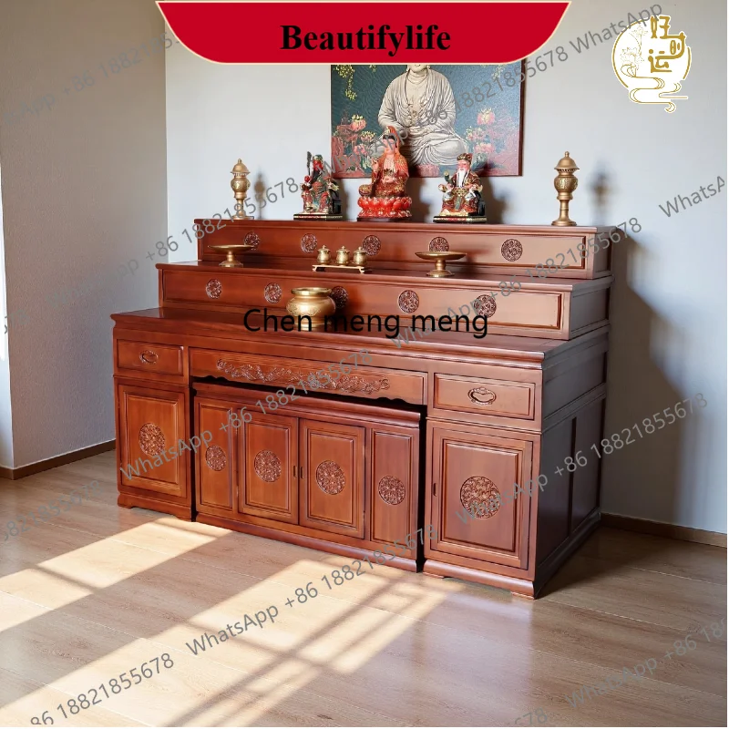 

z183 Solid wood Buddhist shrine offering table Shentai household incense case Tibetan Buddhist table Buddhist cabinet