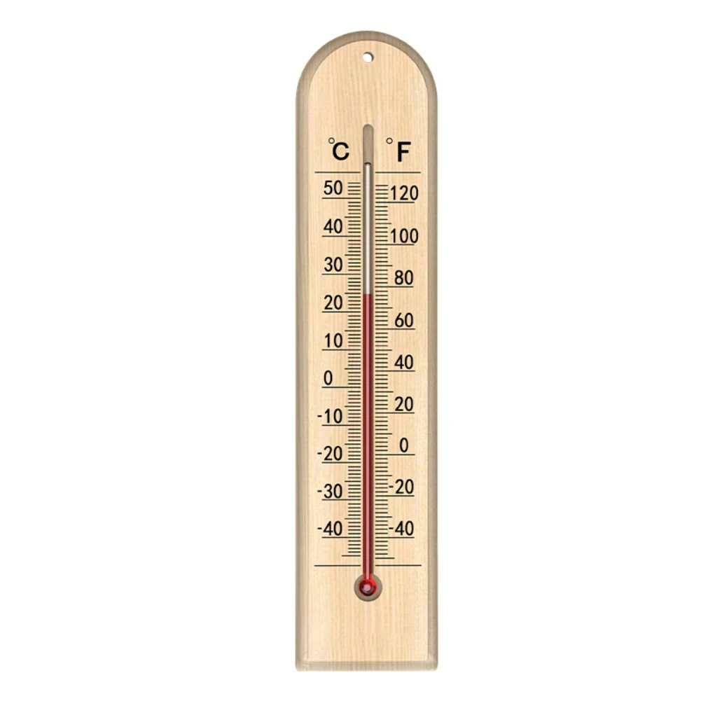High Precision Wooden Thermometer Battery Wall Mount Design for Accurate Temperature Monitoring in Home and Labs