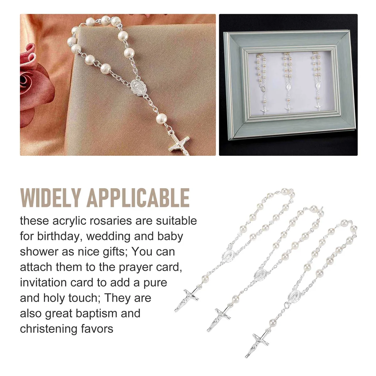

Baptism Rosary 30Pcs Baptism Rosary Beads Finger Baptism Rosaries Faux for Baptism Favors Favors Communion Favors