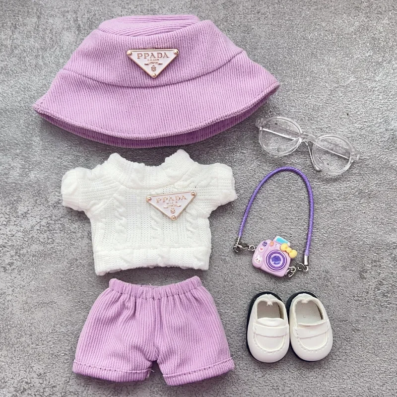 Voor Labubu babykleding van de eerste en tweede generatie, labubu driehoekige trui, overalls, hoedenset, kunnen worden gedragen voor zitfeesten