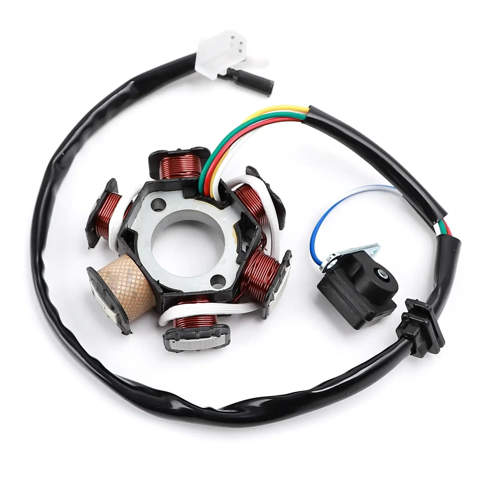 

AC DC 6-Pole / 8-Pole / 12-Pole Ignition Coil Compatible with GY6 150CC 152QMI 157QMJ Engine