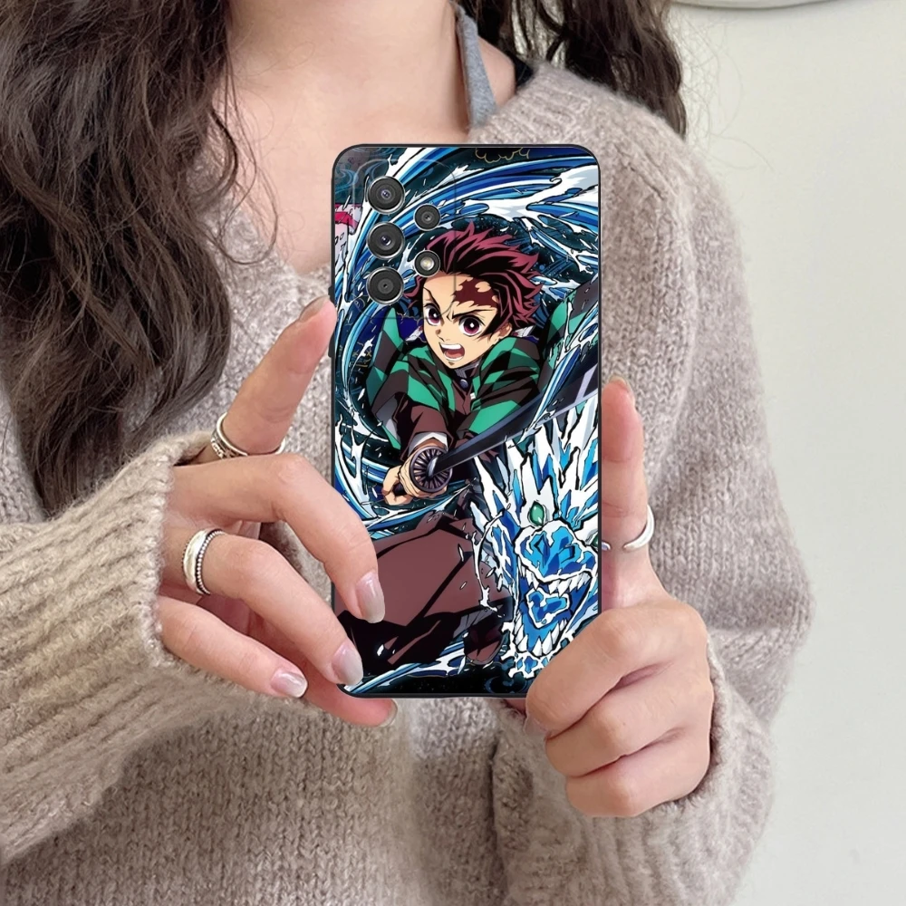 Demon Slayer Tanjiro Mobile Phone Case for Samsung Galaxy A91 73 71 70 54 53 52 34 24 23 21 S 5G Black Soft Phone Cover Shell