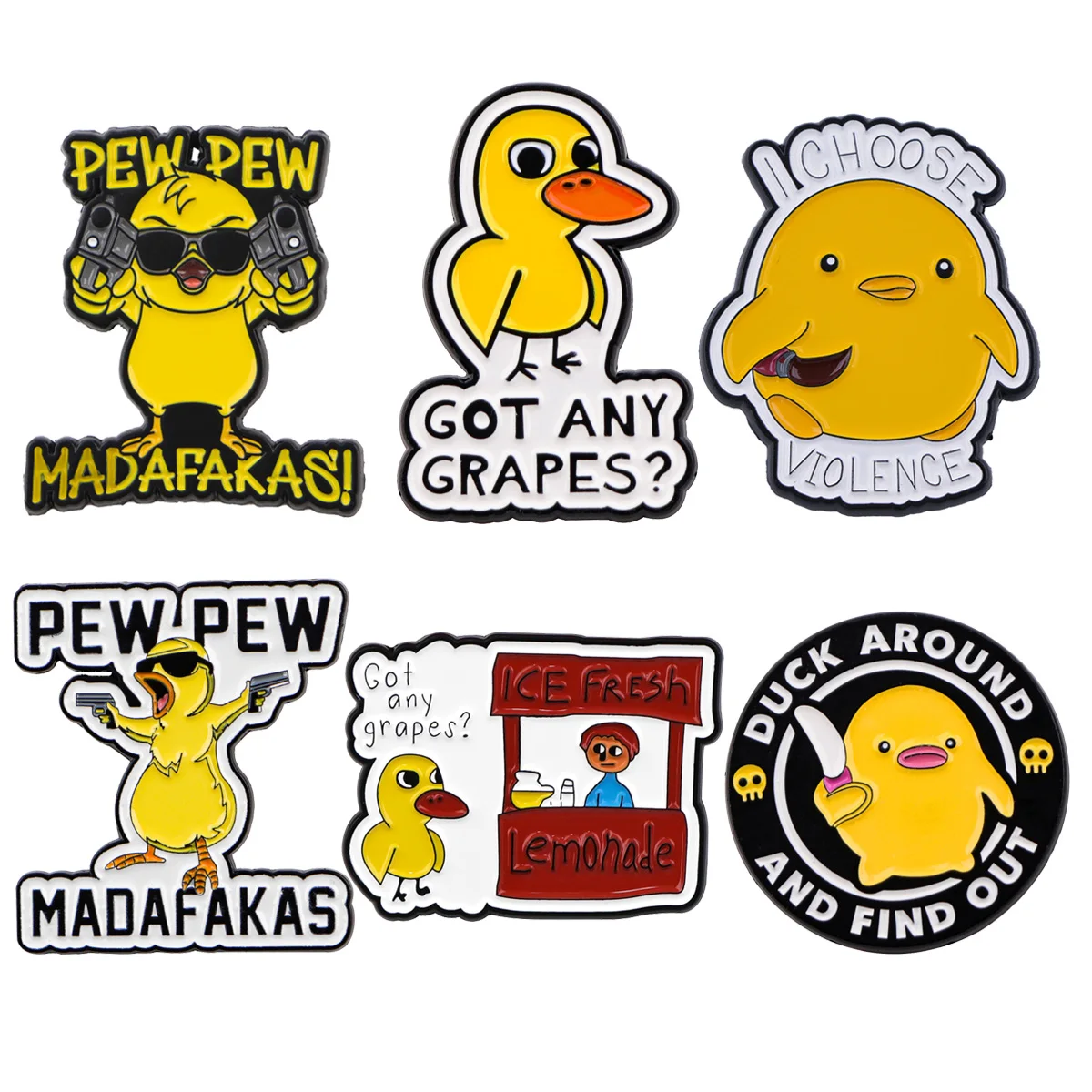 Mix 2pcs/set Funny Yellow Ducks Enamel Pin Brooches For Lapel Pins Badge on Backpack Costume Accessories Fashion Jewelry Gifts