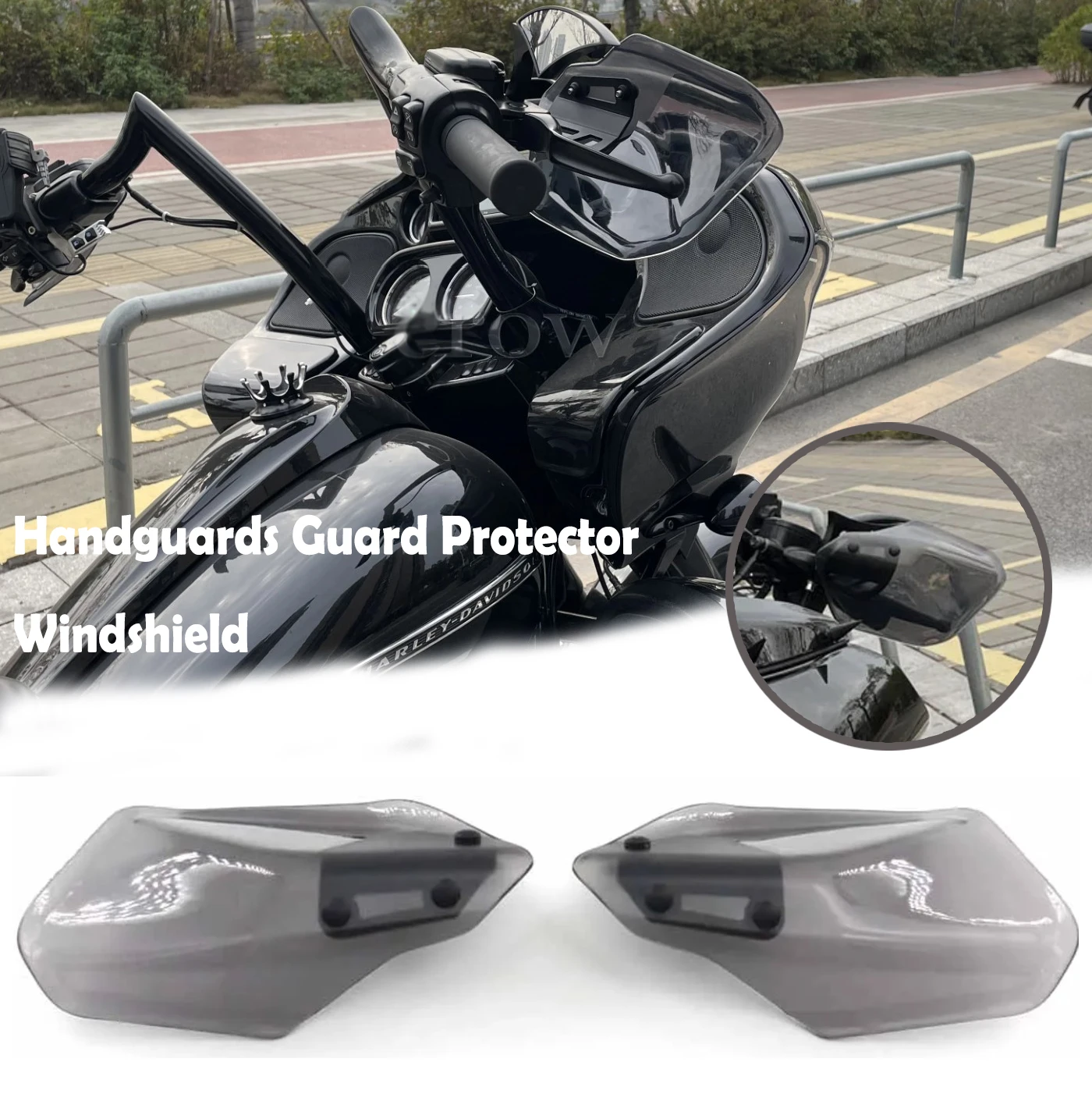 Motorcycle Handguards Shield Hand Guard Protector Windshield For Harley Touring Street Glide CVO Road Glide Road King 2014-2023