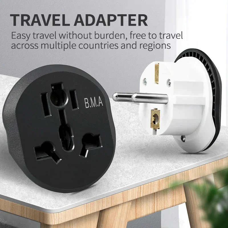 

T&I Universal Plug Converter FR AU US UK To EU Travel Adapter High Quality Home Plug Adapter 16A 250V Wall Electric Socket