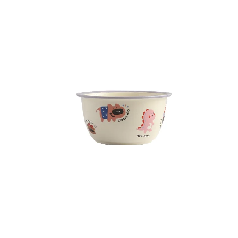 

Cartoon ceramic bowl Household tableware Soup bowl Cute children's breakfast plate Grid plate