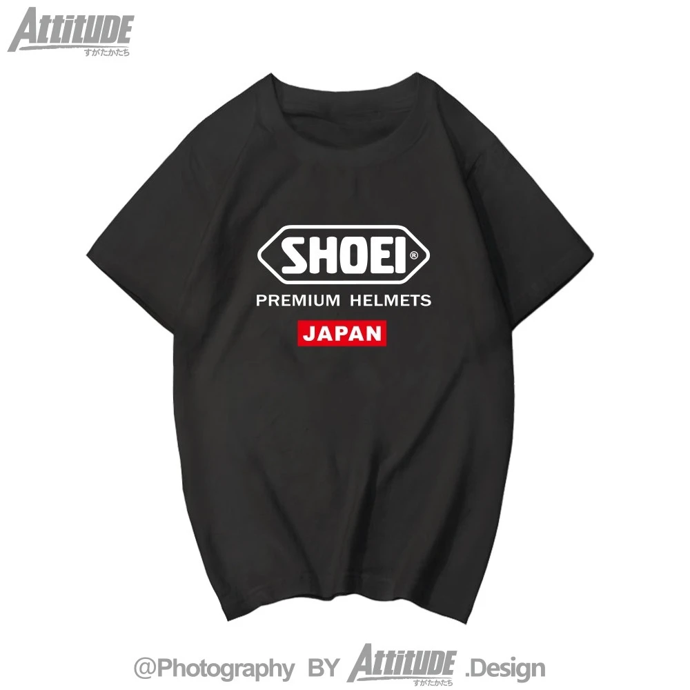 

Японский мотоцикл, локомотив, гоночный автомобиль, спортивный автомобильный шлем SHOEI, футболка из чистого хлопка с круглым вырезом и короткими рукавами