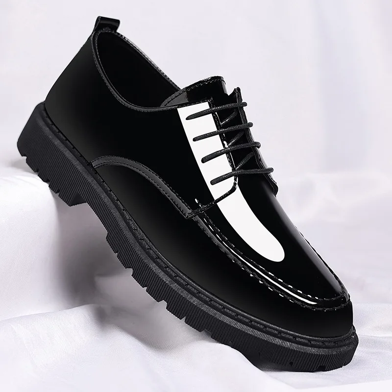 Black Men's Classic Leather Shoes Luxury Brand Business Casual Dress Shoes Office Occupation Men Wedding Shoes Zapatos De Hombre