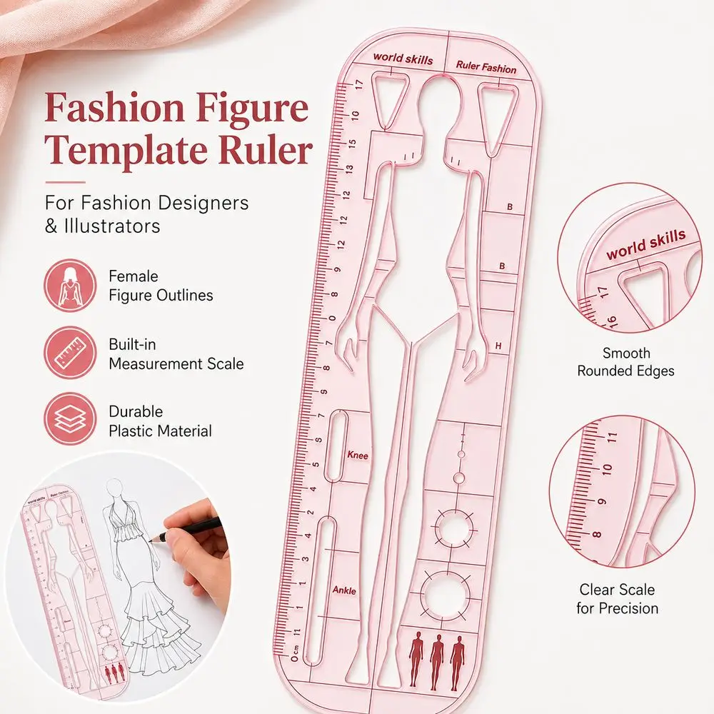 Plastic Figure Template Ruler Female Figure Dynamic Poses Clothing Design Ruler Ruler Scale Figure Outlines Sketching Stencil