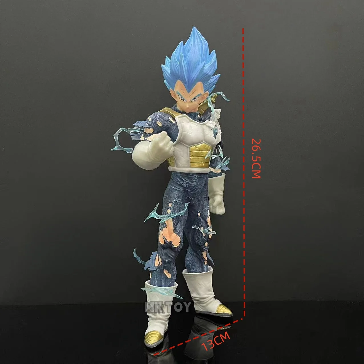 26.5cm  Anime Dragon Ball SuperBlue hair  Vegeta action figure model