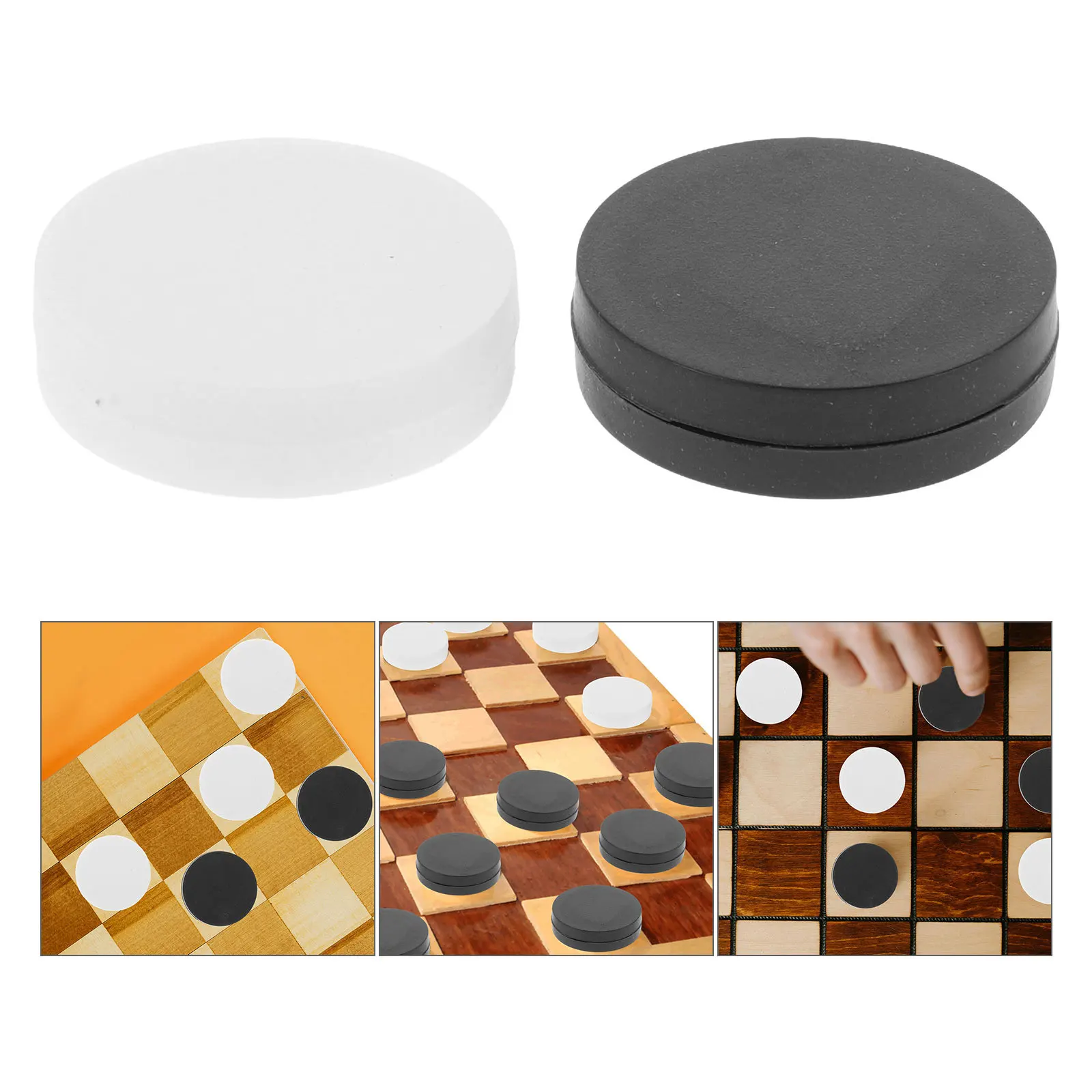 

30Pcs Checkers Piece Plastic Board Game Pieces for Chess and Backgammon Fine Craftsmanship Portable Round Checker Figures Sturdy
