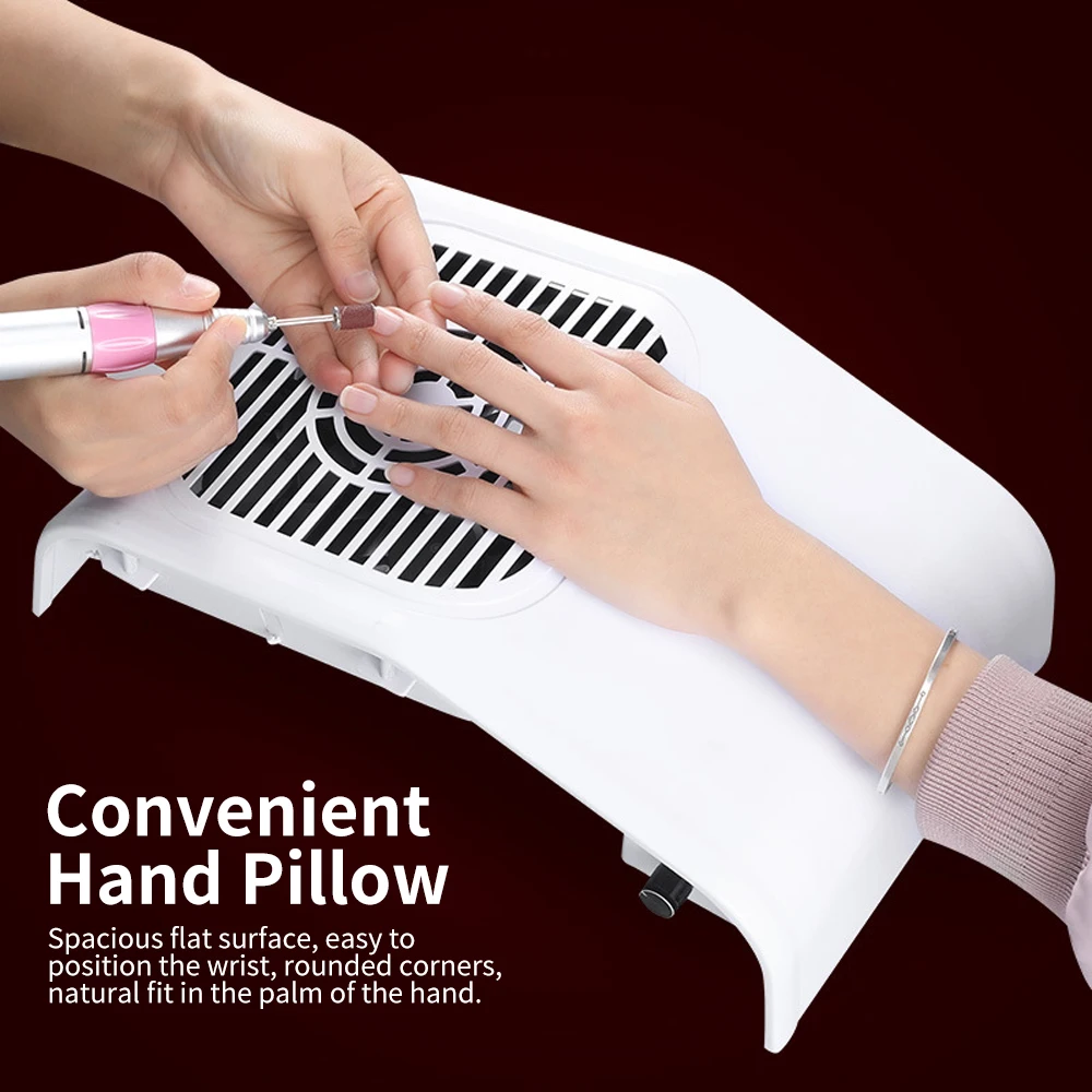 Durable Nail Vacuum Cleaner Built-in 4 Powerful Fans with Washable Storage Bag and Stepless Speed Switch, for Beginner Nail Tool