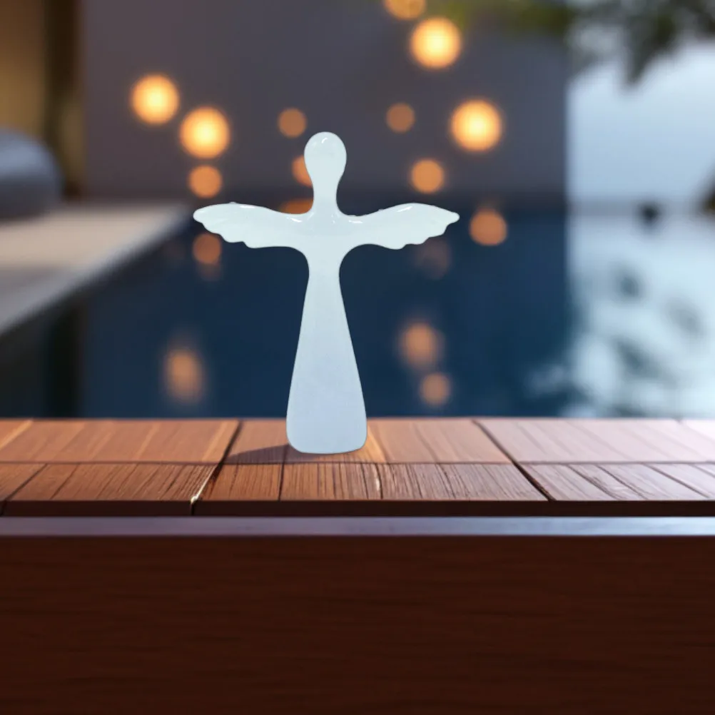 Fine Crafted Angel Cross Decoration Easter Spring Theme Clear Transparent Artistic Faith Symbol for TV Cabinet Bookcase Wine