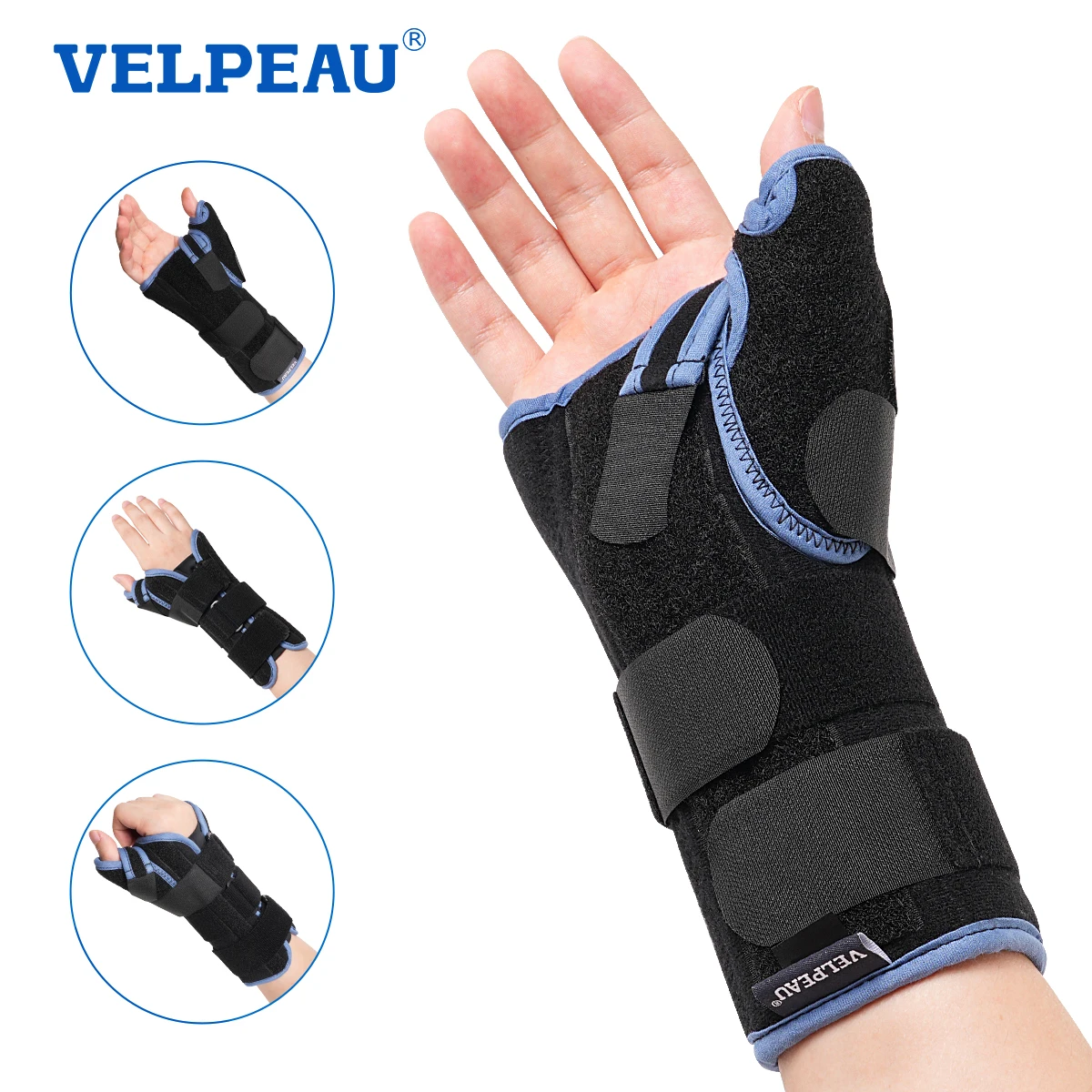 VELPEAU Wrist Support Splint with Thumb Stabilizer for Tendonitis, De Quervain's Tenosynovitis and Arthritis Wrist Joint Brace