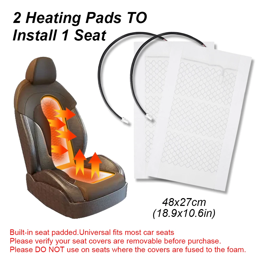 DC 12V Built-in Car Seat Heater Kit Fit 2 Seats Universal Alloy Wire Fast Heating Pads For Auto Car Seat Heating