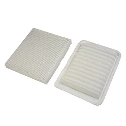2Pcs/Set Car Air Conditioning Filter Auto Engine Cabin Air Filter Kit For Toyota-For Corolla-2009 2018 Part Numbers 17801 21050