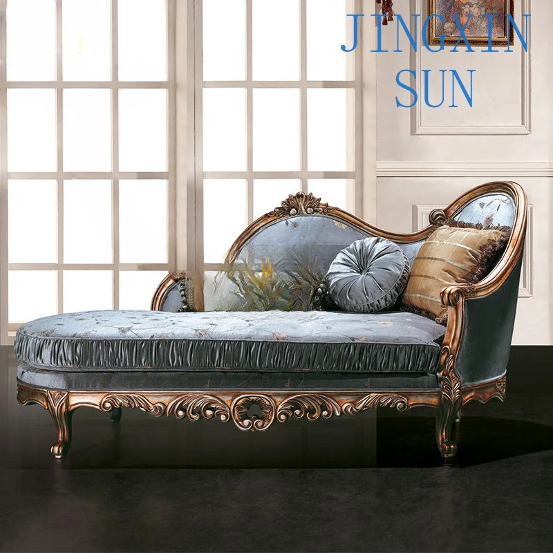 Imperial Concubine Chair: Postmodern Solid Wood Carved Fabric Art Soft Bag Sofa, Beauty Stade, Imperial Concubine Bed