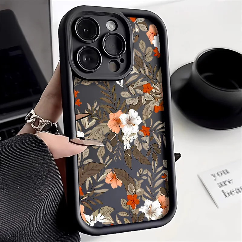 Small fresh flowers for iPhone 11 13 12 15 14pro Max iPhone XS XR X 7 Or 8plus SE 2020 case cushioning soft XSMAX14Or15Plus case