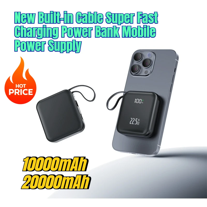 

20000mAh New Built-in Cable Super Fast Charging Power Bank Mobile Power Supply